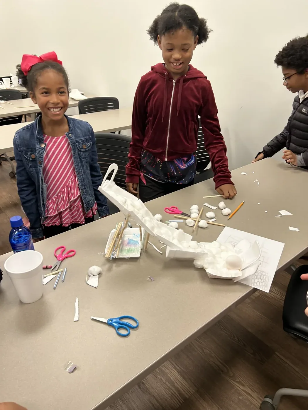 Students building a hands-on project