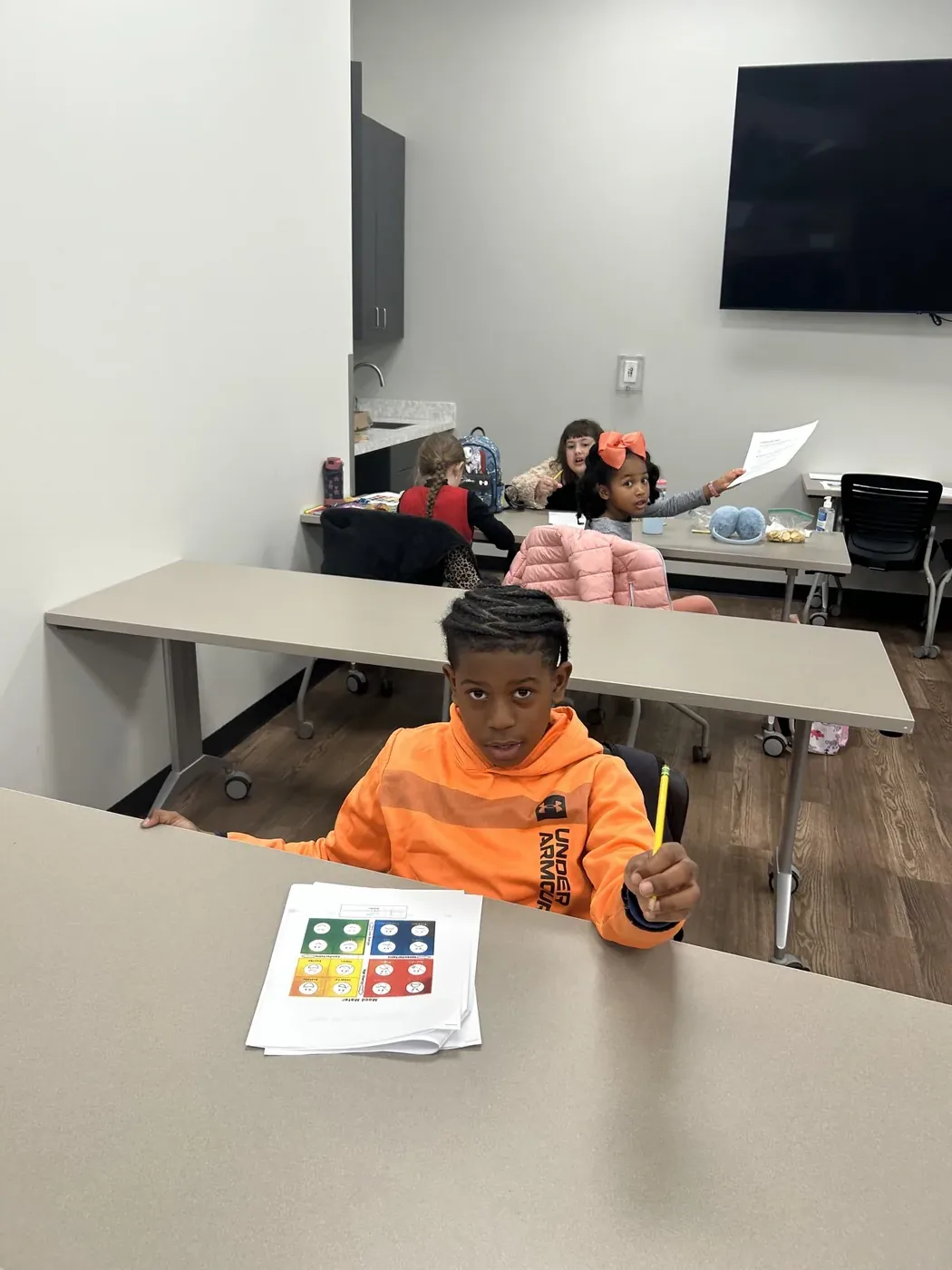 Student working through an activity